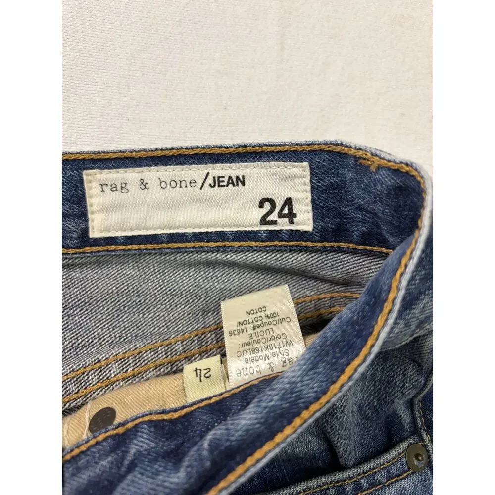 Rag & Bone Jean Lucile Women’s Size 24 Straight Leg Blue Jeans USA Made